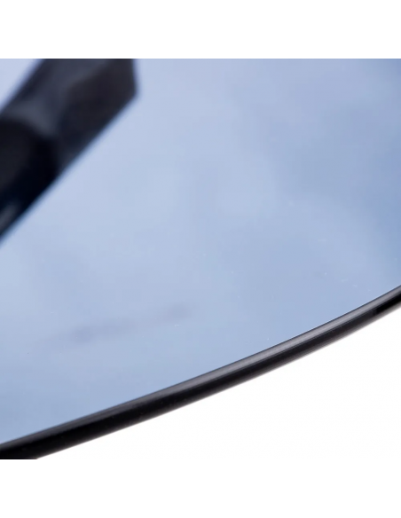 Mesa redonda cristal gris THUR 120, base inox