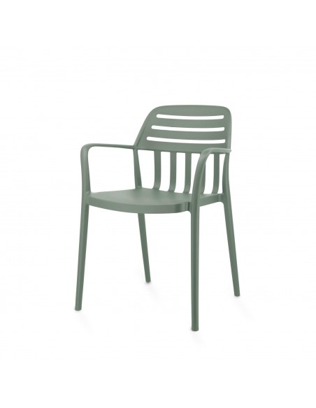 Silla de exterior con brazos DESIREE, apilable, polipropileno.