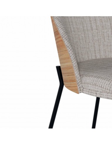 Silla Eamy de tejido Bora y respaldo chapado en...