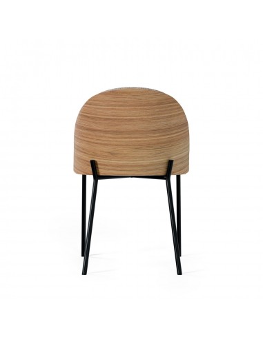 Silla Eamy de tejido Bora y respaldo chapado en...