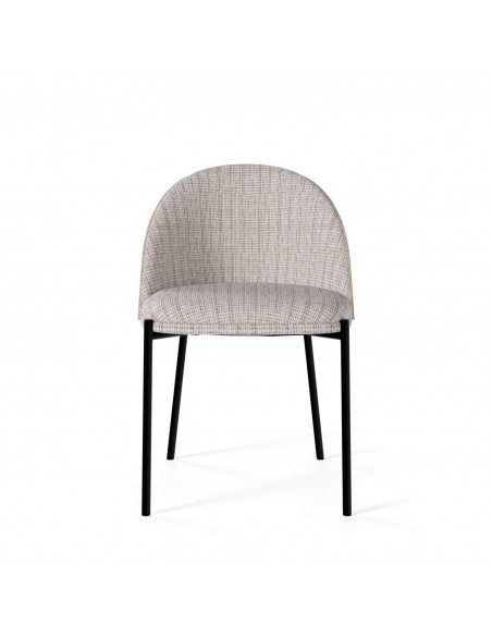 Silla Eamy de tejido Bora y respaldo chapado en fresno natural