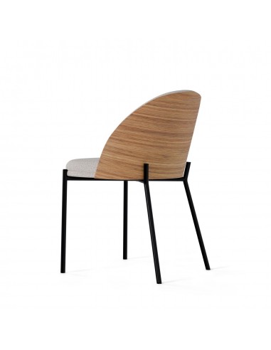 Silla Eamy de tejido Bora y respaldo chapado en...