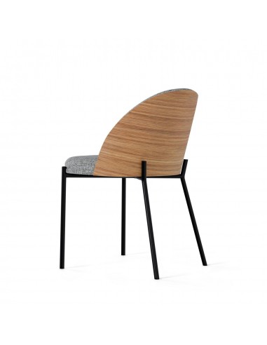 Silla Eamy de tejido Bora y respaldo chapado en...