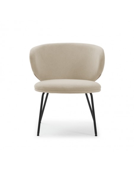 Butaca de diseño RUSH en tejido y patas de metal negro