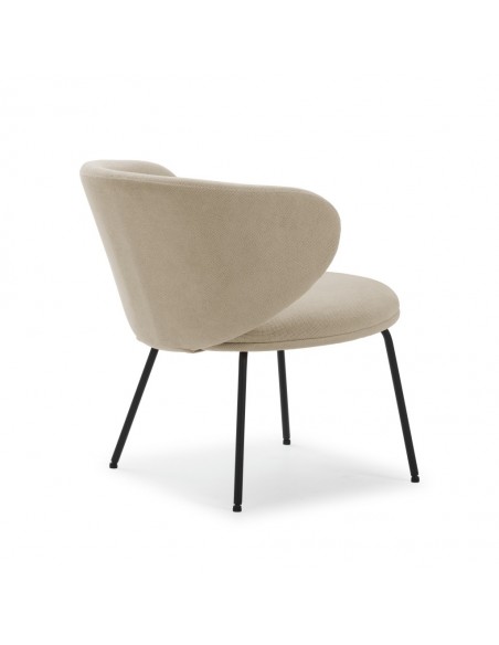 Butaca de diseño RUSH en tejido y patas de metal negro