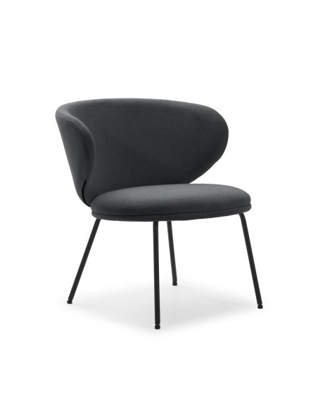 Butaca de diseño RUSH en tejido y patas de metal negro