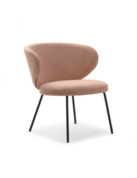 Butaca de diseño RUSH en tejido y patas de metal negro