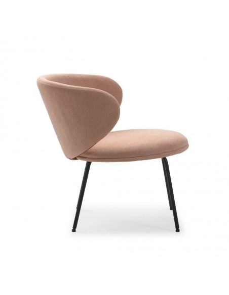 Butaca de diseño RUSH en tejido y patas de metal negro