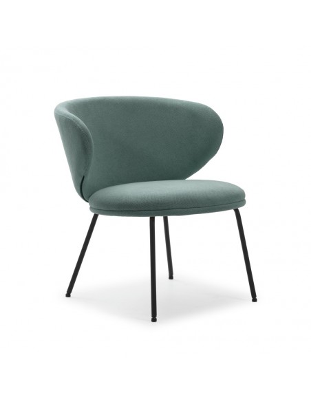 Butaca de diseño RUSH en tejido y patas de metal negro