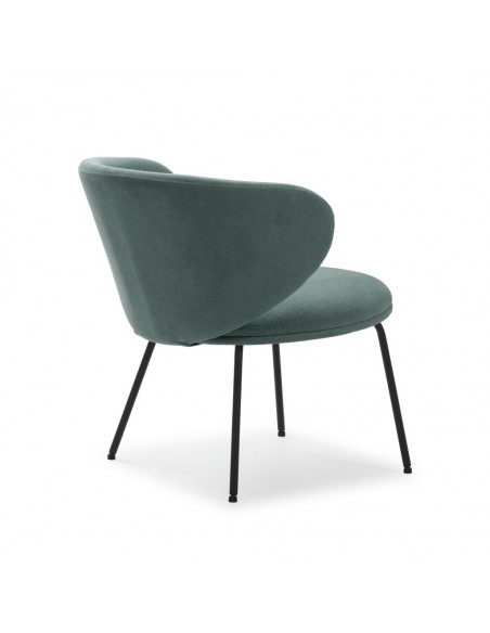 Butaca de diseño RUSH en tejido y patas de metal negro