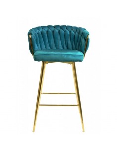 Taburete GIO 70 metal cromado dorado, tapizado velvet... 2