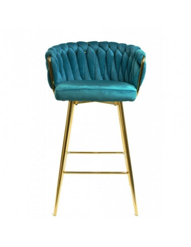 Taburete GIO 70 metal cromado dorado, tapizado...