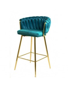 Taburete GIO 70 metal cromado dorado, tapizado velvet...