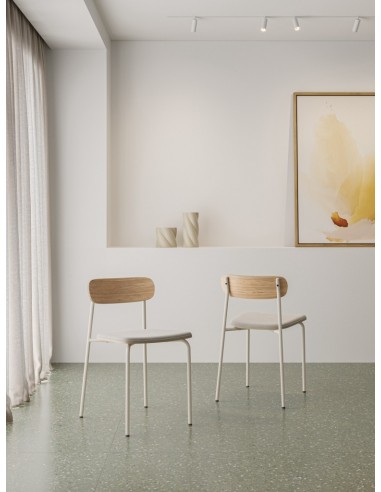 Silla moderna Maure de chapa de roble, tejido...