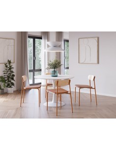 Silla moderna Maure de chapa de roble, tejido teja y... 2