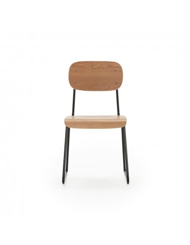 Silla de estilo retro AIRA, chapa de roble y...