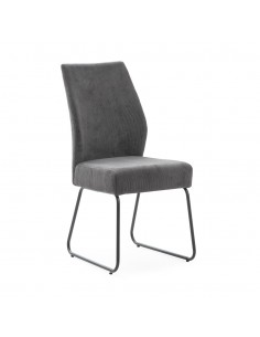 Silla comedor con muelles ensacados ALAN, pana y metal negro 2