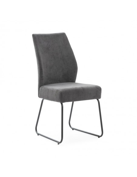 Silla comedor con muelles ensacados ALAN, pana y metal negro