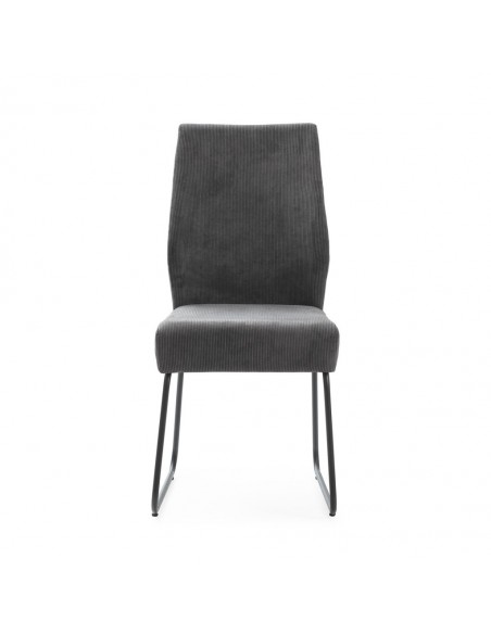 Silla comedor con muelles ensacados ALAN, pana y metal negro