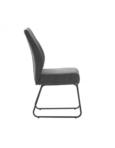 Silla comedor con muelles ensacados ALAN, pana y metal negro