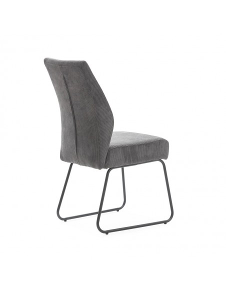 Silla comedor con muelles ensacados ALAN, pana y metal negro