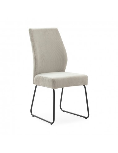 Silla comedor con muelles ensacados ALAN, pana y metal negro