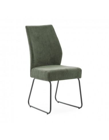 Silla comedor con muelles ensacados ALAN, pana y metal negro