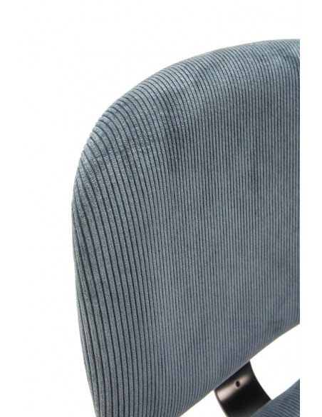 Silla de comedor estilo retro ARUS tejido pana y metal negro