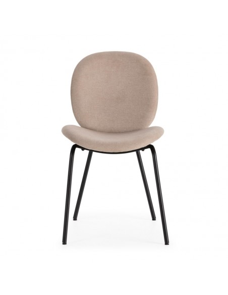Silla de diseño moderno CORI en tejido y metal negro