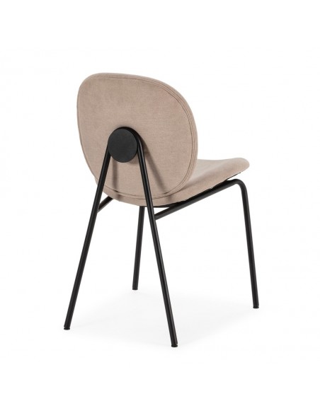 Silla de diseño moderno CORI en tejido y metal negro