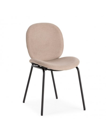 Cadeira CORI de design moderno em tecido e metal preto