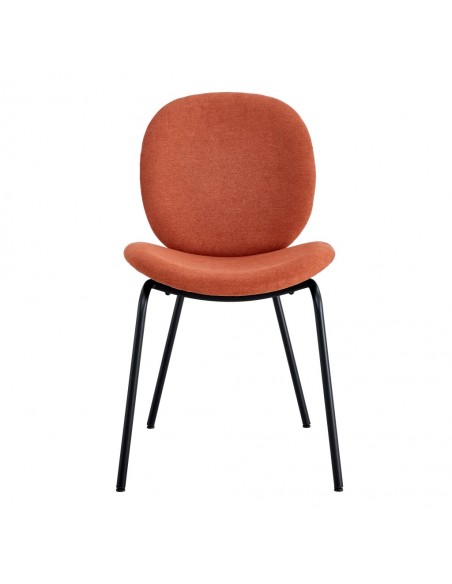 Silla de diseño moderno CORI en tejido y metal negro