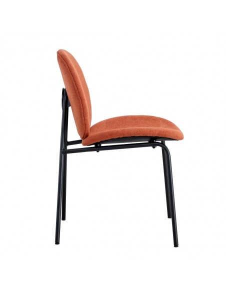 Silla de diseño moderno CORI en tejido y metal negro
