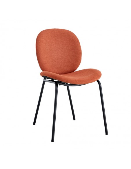 Silla de diseño moderno CORI en tejido y metal negro