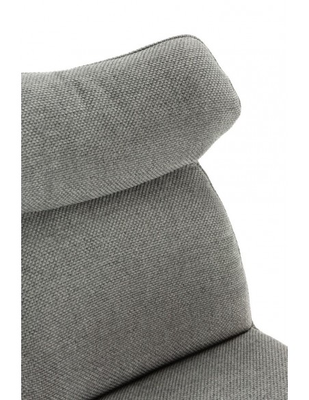 Silla moderna de comedor DARA en tejido y metal negro