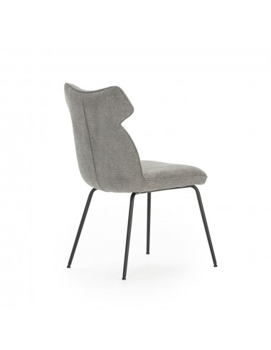 Silla moderna de comedor DARA en tejido y metal...