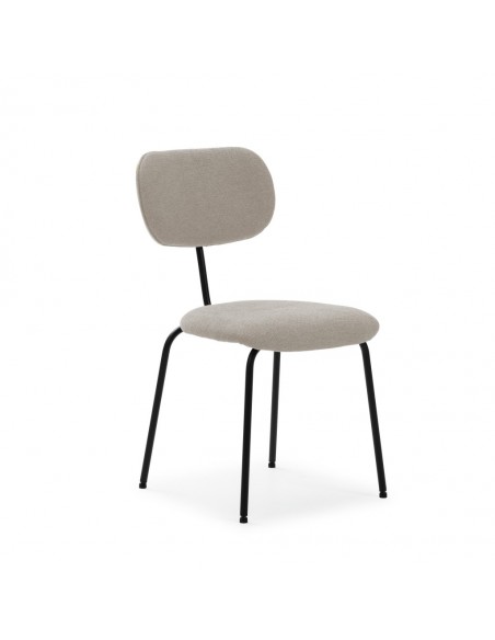 Cadeira de jantar estilo industrial DASH, tecido e metal preto