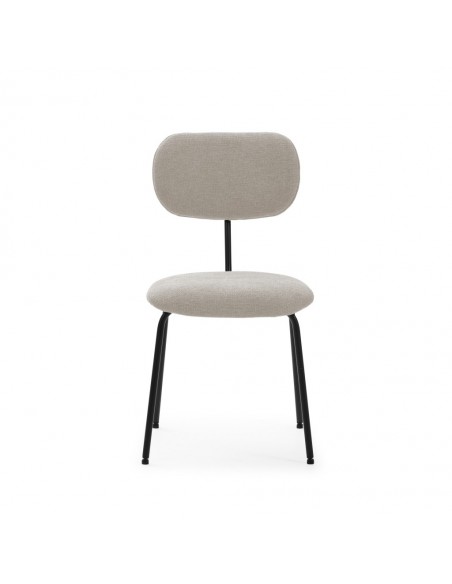 Silla de comedor estilo industrial DASH, tejido y metal negro