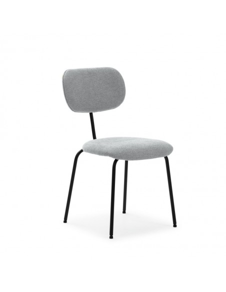Silla de comedor estilo industrial DASH, tejido y metal negro