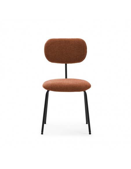 Cadeira de jantar estilo industrial DASH, tecido e metal preto