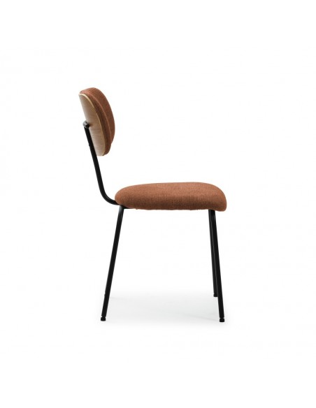 Cadeira de jantar estilo industrial DASH, tecido e metal preto