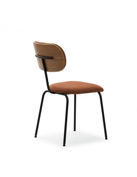 Cadeira de jantar estilo industrial DASH, tecido e metal preto