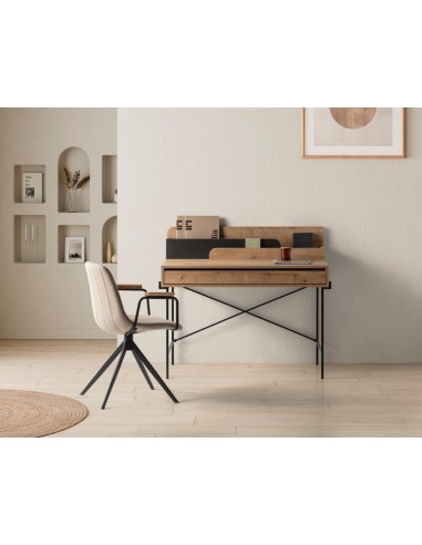 Silla con brazos giratoria TALI, tejido y metal...