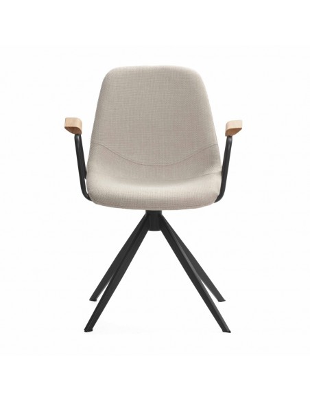 Silla con brazos giratoria TALI, tejido y metal negro