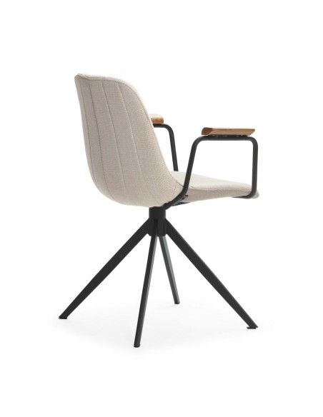 Silla con brazos giratoria TALI, tejido y metal negro