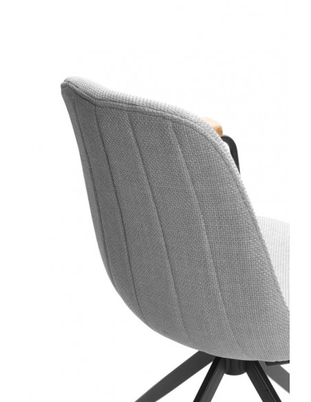 Silla con brazos giratoria TALI, tejido y metal negro