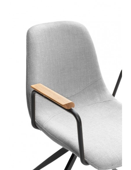 Silla con brazos giratoria TALI, tejido y metal negro