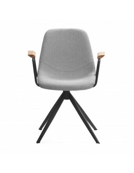 Silla con brazos giratoria TALI, tejido y metal negro