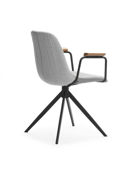 Silla con brazos giratoria TALI, tejido y metal negro