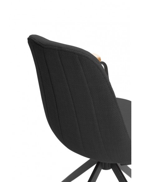 Silla con brazos giratoria TALI, tejido y metal negro